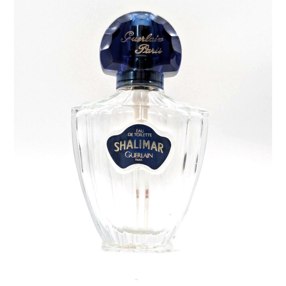 Vintage Guerlain SHALIMAR Glass Perfume Bottle Vanity Dresser Empty France 1 oz
